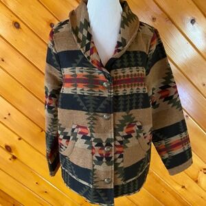 Back in the Saddle NWOT Southwestern Print Jacket Shacket Brown Tan M